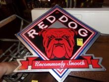 Red Dog Beer Sign, Tin