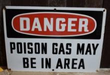 DANGER "POISON GAS MAY BE IN AREA" SINGLE SIDED