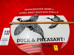 Winchester Duck & Pheasant Porcelain Sign