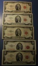 LOT OF THIRTY ONE $2.00 US NOTES VG-AU (31 NOTES)