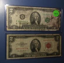 LOT OF TWO $2.00 US NOTES (2 NOTES)
