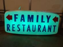 Family Restaurant Flashing Light Sign