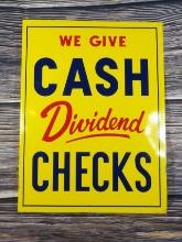 Cash Dividend Checks Flange Sign