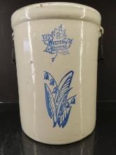 Western Stoneware 8 gal Lilly of the Valley Crock