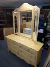 Vintage Dresser with trifold Mirror