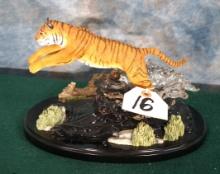 Beautiful Resin Tiger on Glass Base