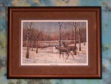 Framed Whitetail Deer Print Called "Opening Day"