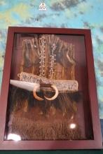 Indonesian Hunters Outfit with Wild Boar Necklace in Nice Display Frame