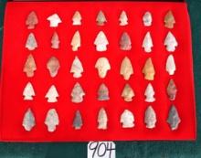 New Display Case of 35 Spear Points & Arrowheads Authentic Arrowheads from New Mexico.