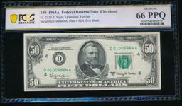1963A $50 Cleveland FRN PCGS 66PPQ