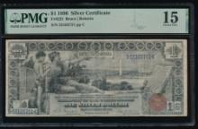 1896 $1 Educational Silver Certificate PMG 15