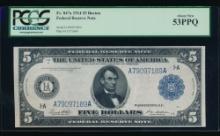 1914 $5 Boston FRN PCGS 53PPQ