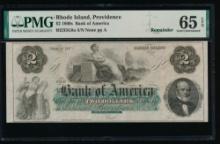1860's $2 Providence RI Obsolete PMG 65EPQ