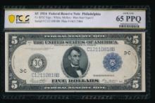 1914 $5 Philadelphia FRN PCGS 65PPQ