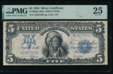1899 $5 Chief Silver Certificate PMG 25