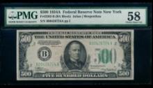 1934A $500 New York FRN PMG 58