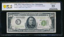 1934 $500 Philadelphia FRN PCGS 55