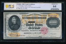 1900 $10,000 Gold Certificate PCGS 64