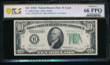 1934C $10 St Louis FRN PCGS 66PPQ