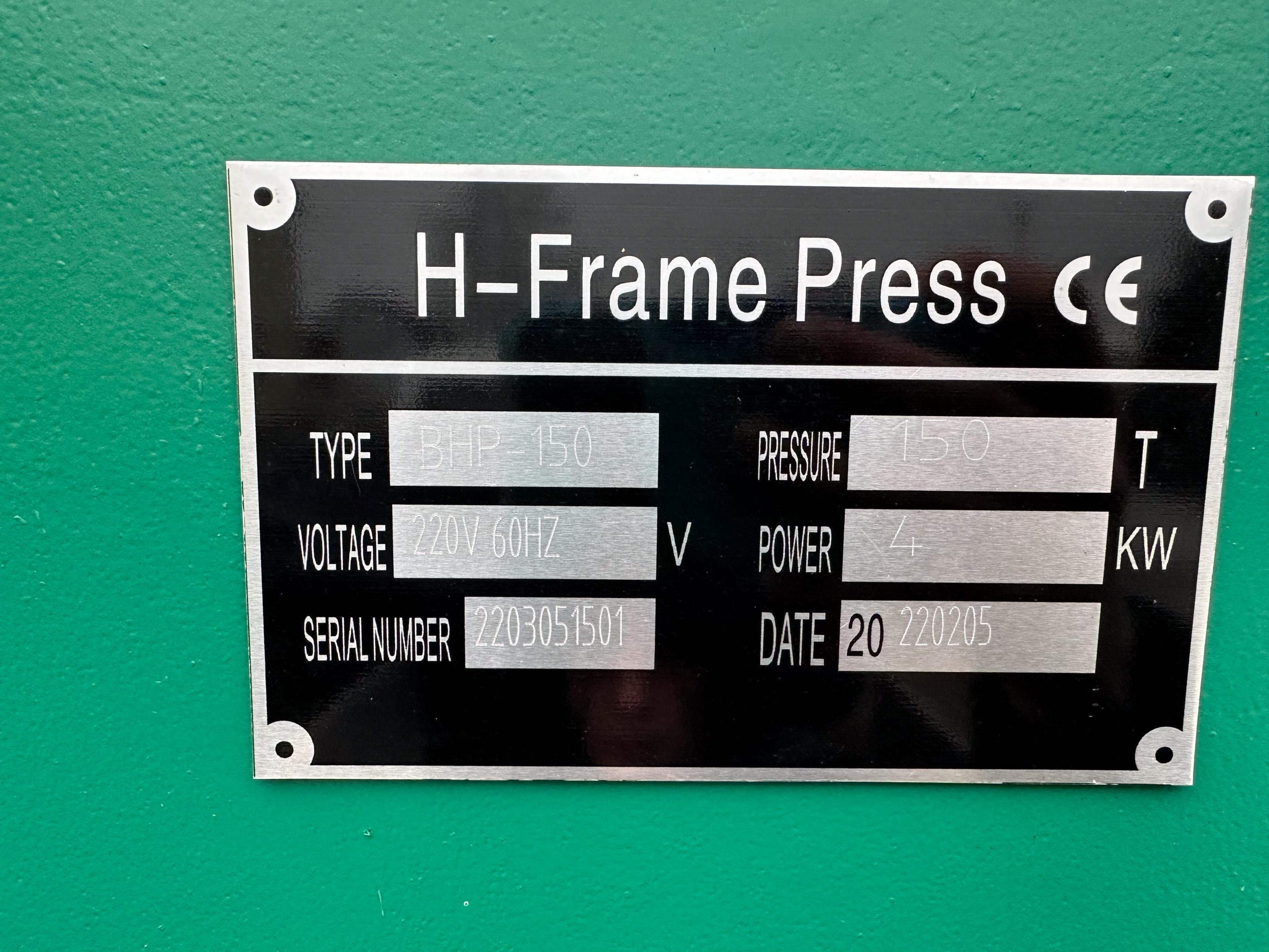 New H-Frame 150T Electric Shop Press