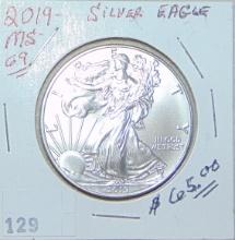 2019 Silver Eagle .999 1 Troy Oz. MS.