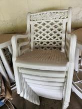 (11) Heavy Duty Lawncare Plastic Patio Chairs (located off-site, please read description)