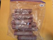 TEN Brilliant Uncirculated red rolls of Canada small cents