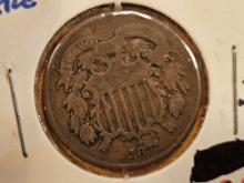 Better Date 1871 Two Cent piece