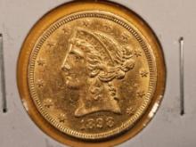 GOLD! Brilliant AU-BU 1898 Gold Liberty Head Five Dollars