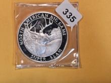 One Troy ounce .999 silver proof art round