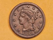 1854 Braided hair Large Cent