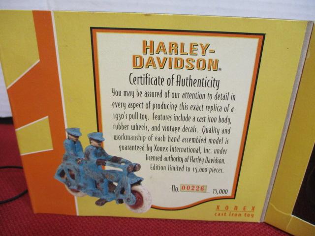 Harley Davidson Collectible Cast Iron Tandem Motorcycles