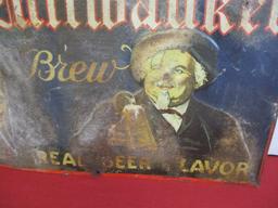 *SPECIAL ITEM-Schlitz Brewery Early Old Milwaukee Brew Tin Advertising Sign