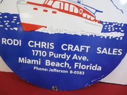 Chris Craft Motorboats Porcelain Advertising Sign