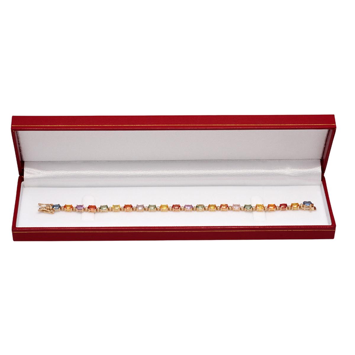 14k Yellow Gold 12.67ct Sapphire 0.47ct Diamond Bracelet