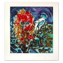 Le Boutique Et Le Village Bleu by Chagall (1887-1985)