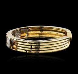 14KT Yellow Gold 10.16 ctw Citrine and Diamond Bracelet