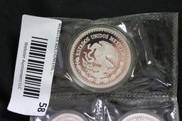 (5) 1996 Mexican Fine Silver Coins