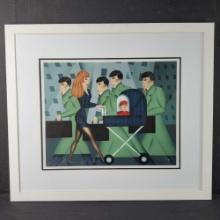 Framed LE 21/35 lithograph titled Working Mom signed Robin Morris