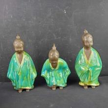 3 vintage Asian Vohann Of California Ceramic figures