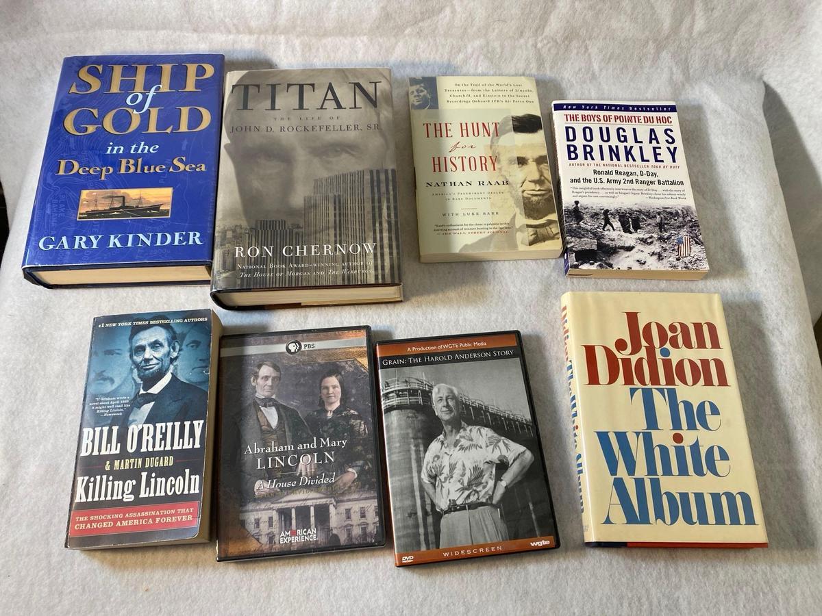Six Assorted Historical Books With DVDs