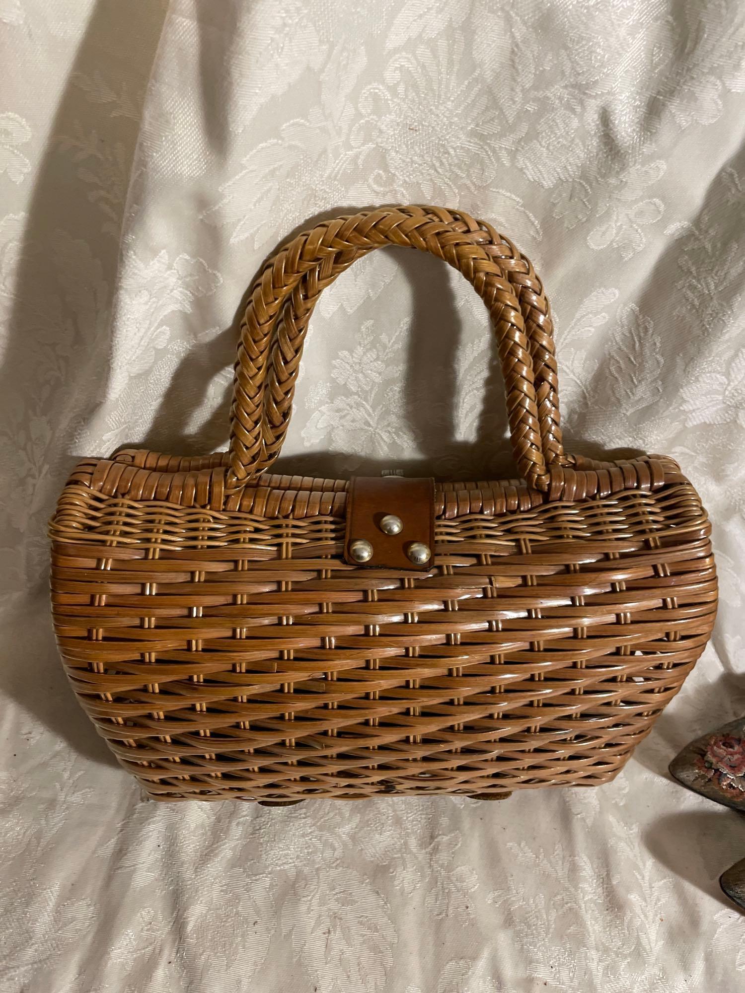 Vintage Woven Purse and Heels