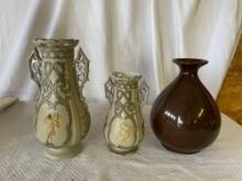 3 Far East Style Vases