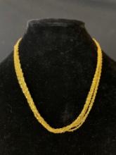 14K Gold 6 Stand Twisted Chain Necklace