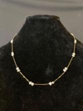 14K Gold and Fresh Water Pearl Necklace