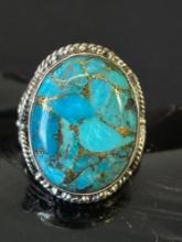 1910 Sterling and Turquoise Ring.
