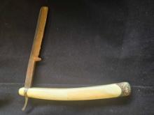Vintage straight razor with Bone handle
