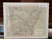 Original Vintage Arkansas Map