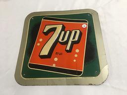 13 3/4  x 14 in. 7up One Sided Metal Sign, Stout Sign Co.