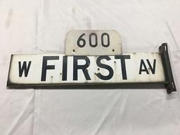 W. First AV Street Sign